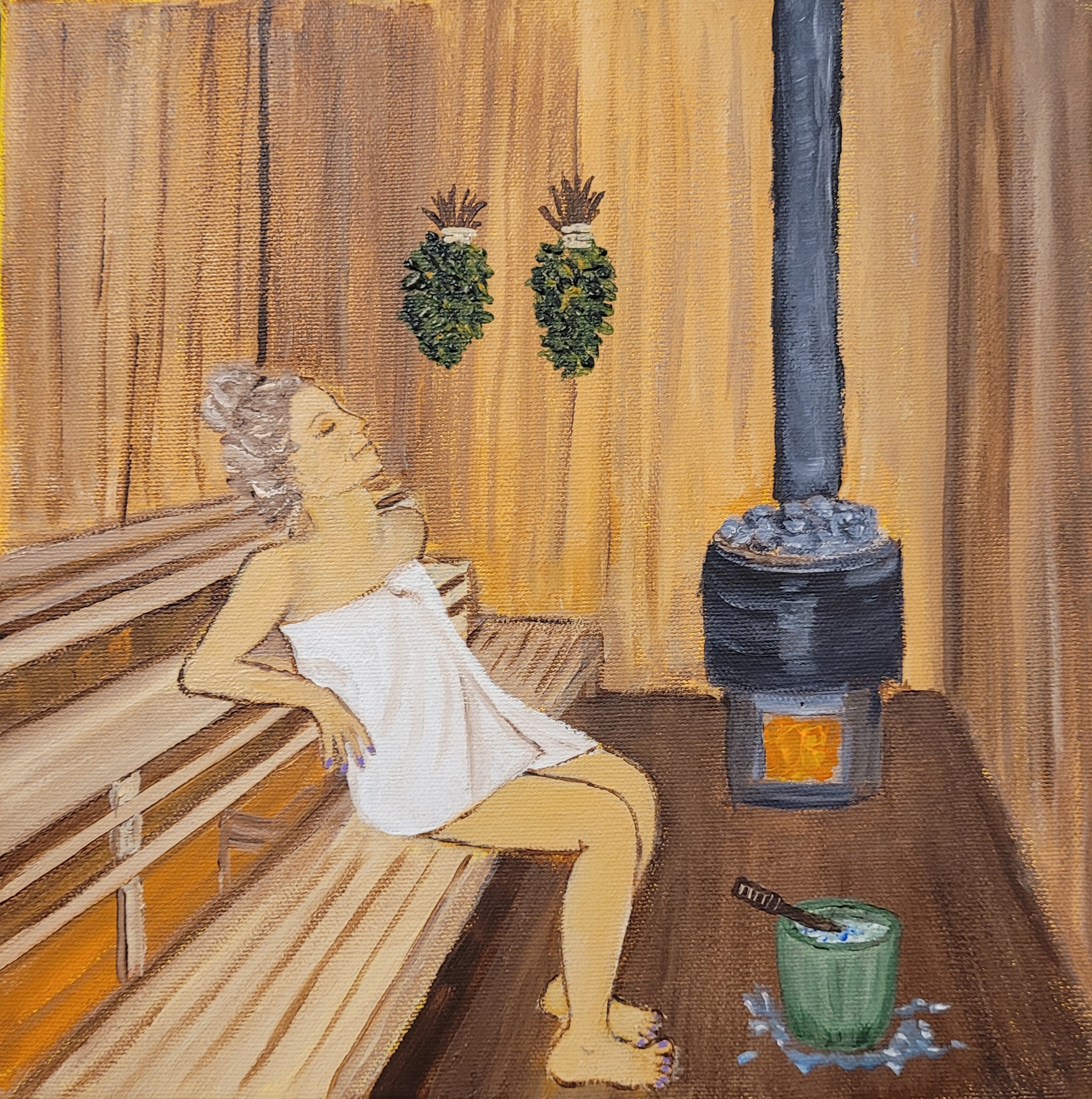 Bastutant Birgitta Akryl på duk