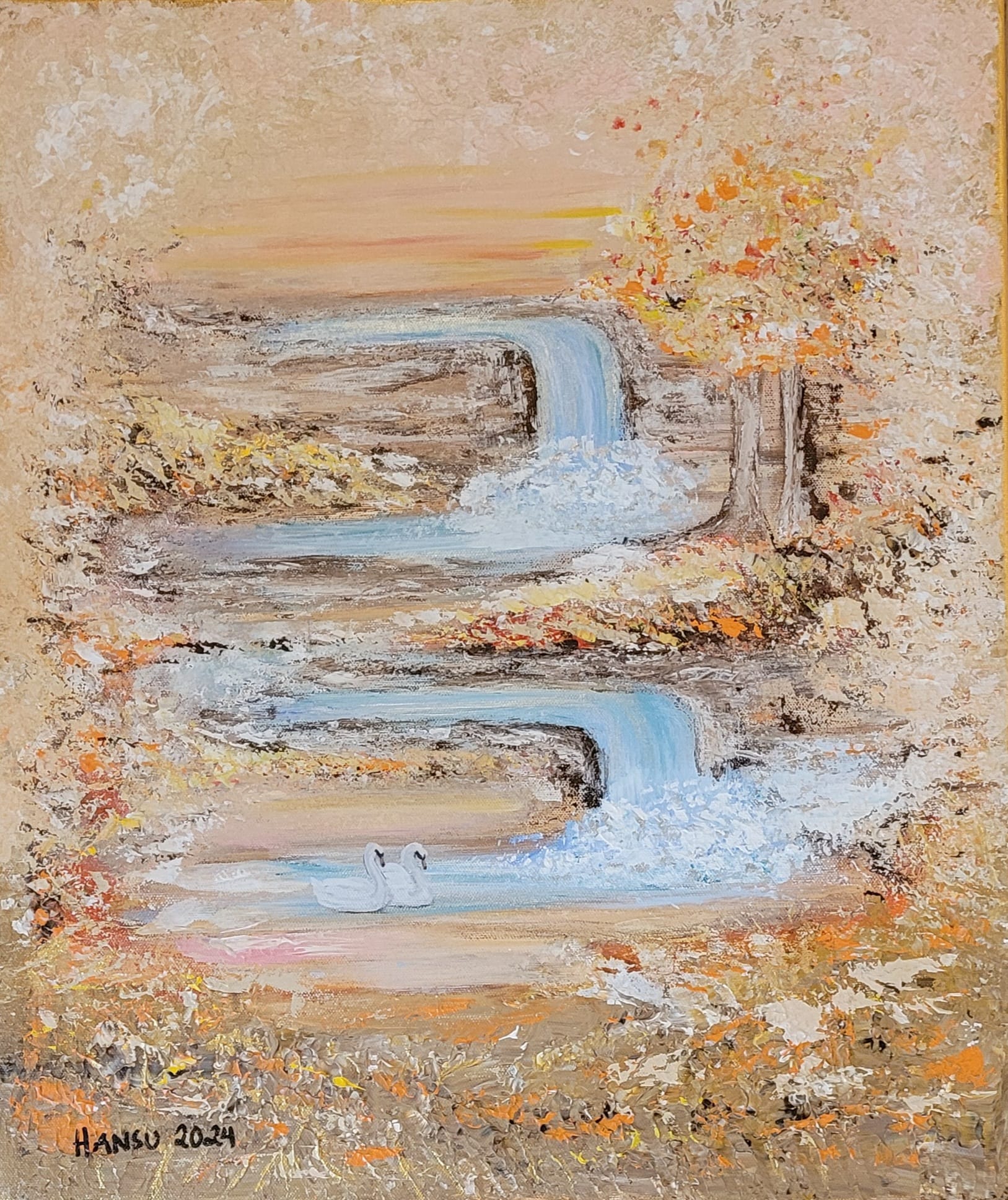 Autumn dream Akryl på duk, blandteknik