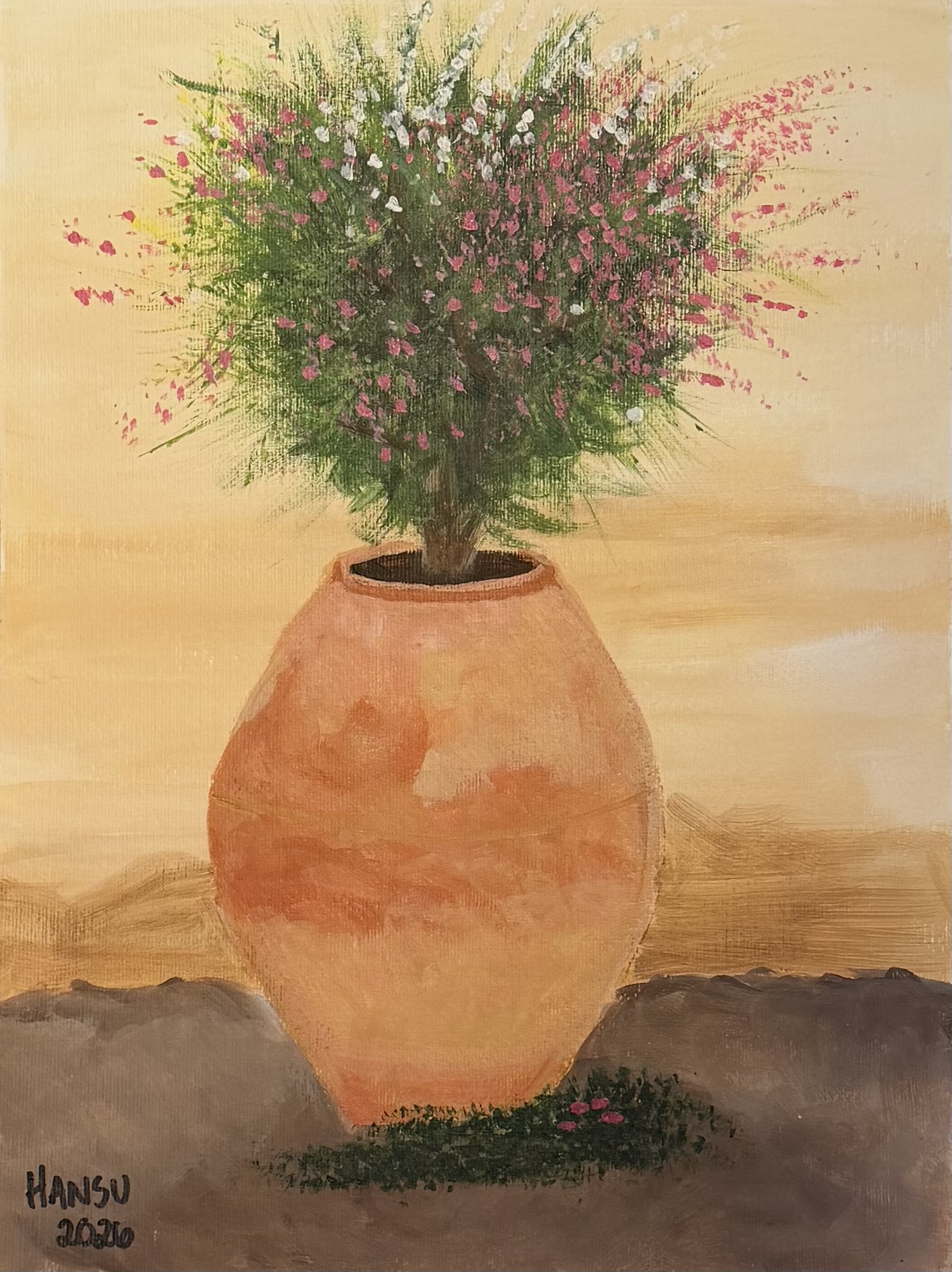 Blooming pot Akryl på akrylpapper