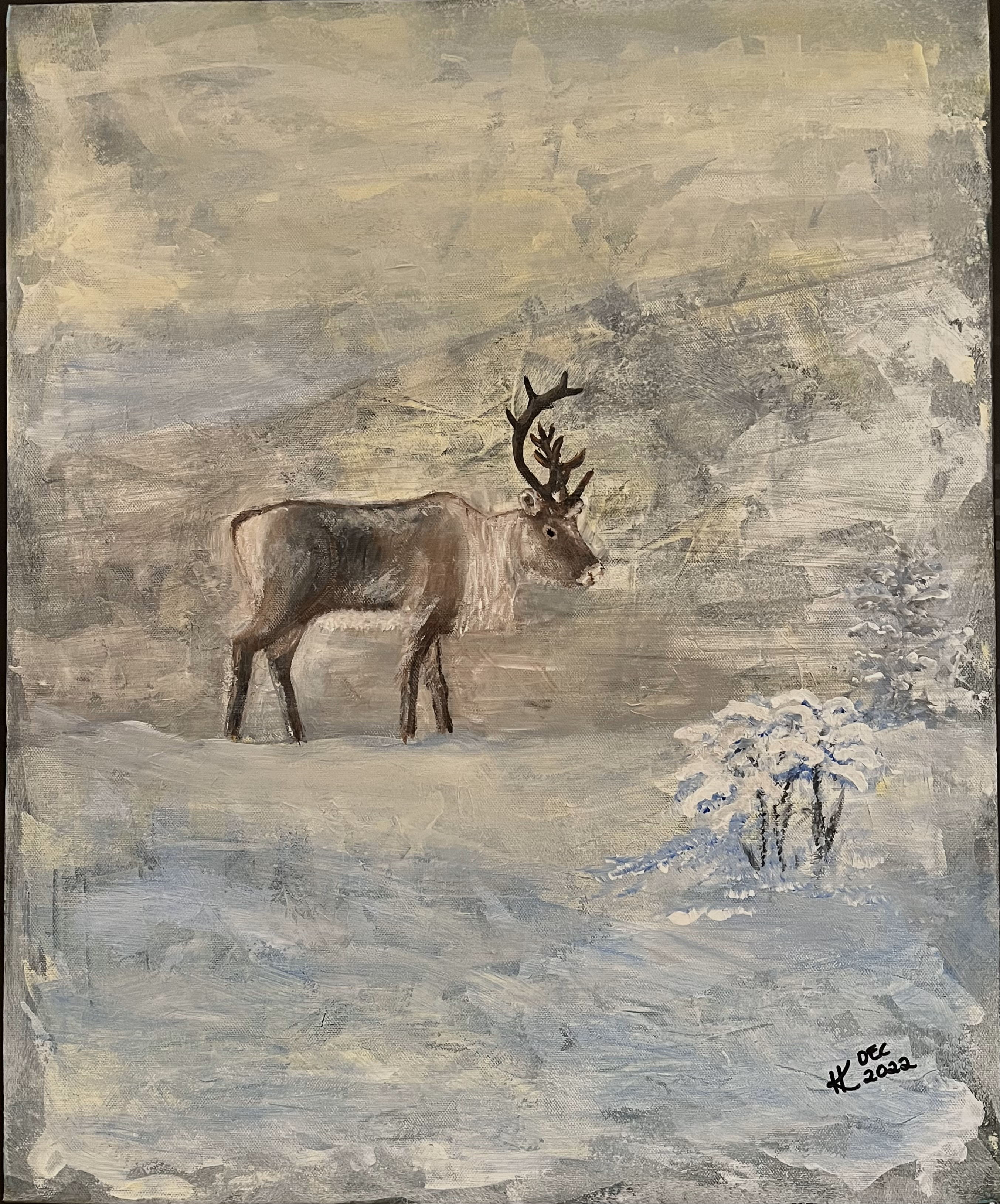 Reindeer Akryl på duk
