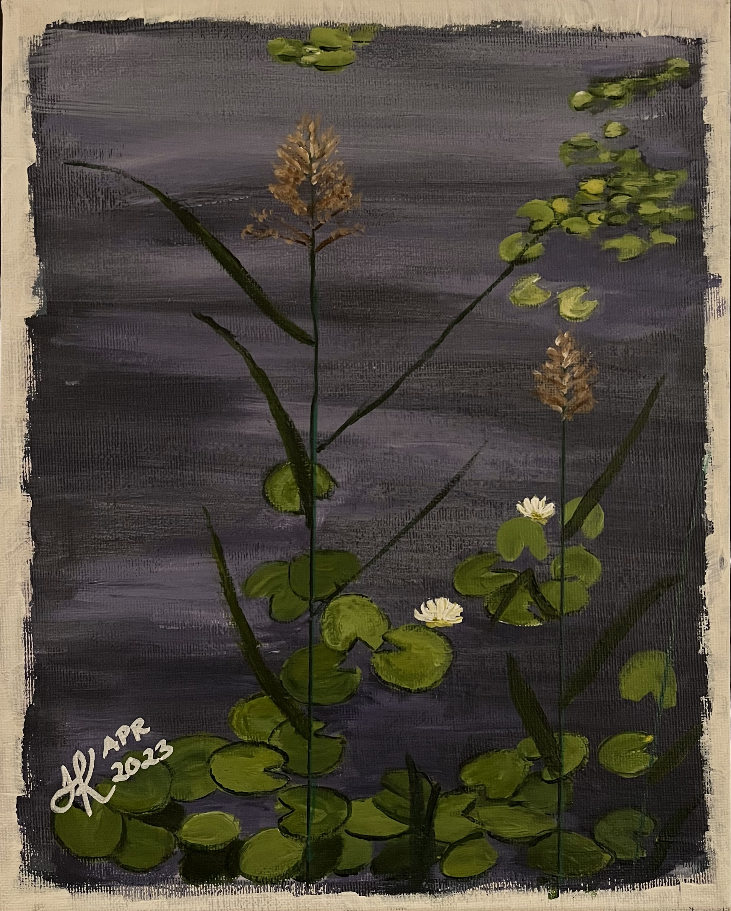 Water Lilies Akryl på duk