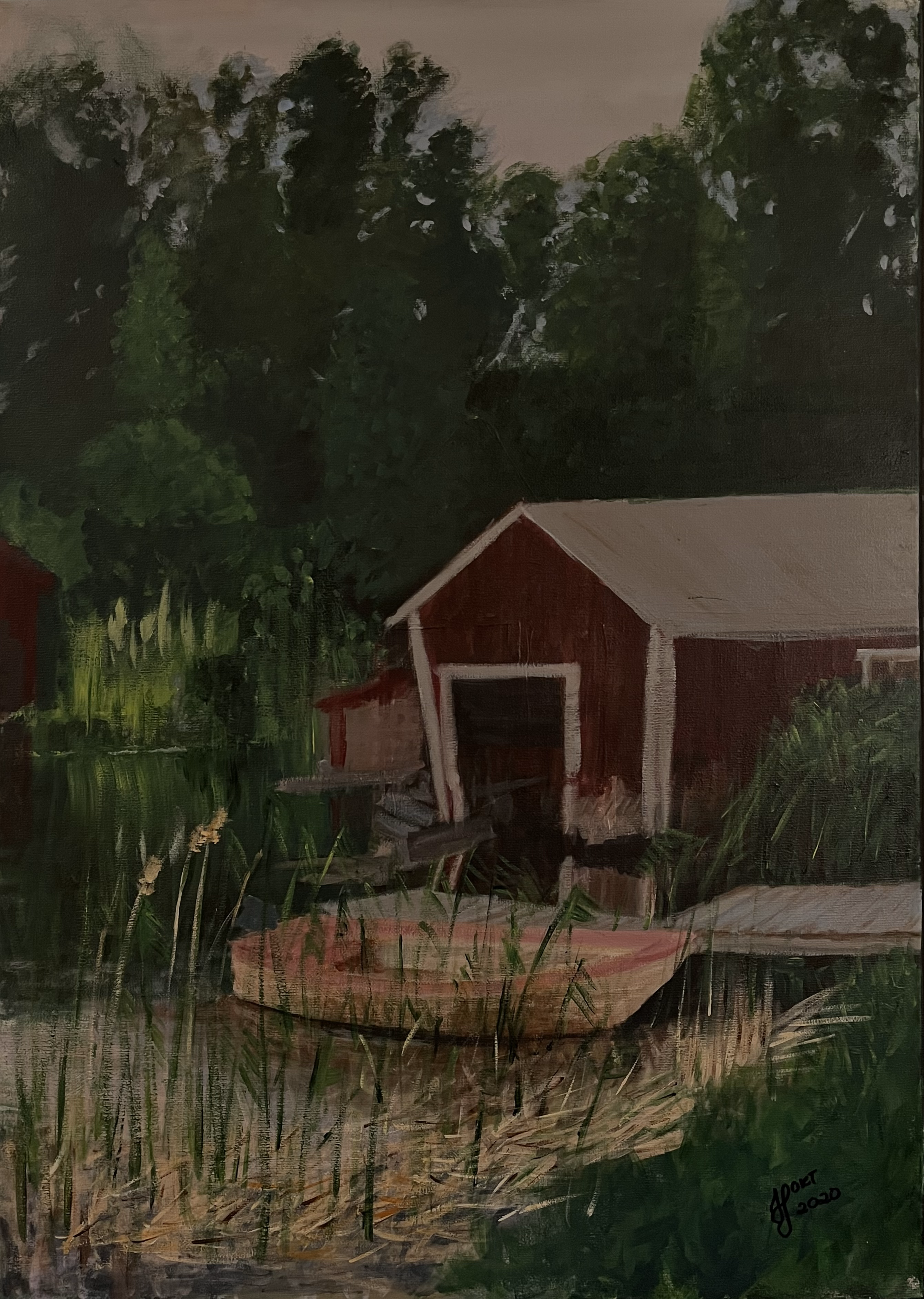 Gårdskär Akryl på duk