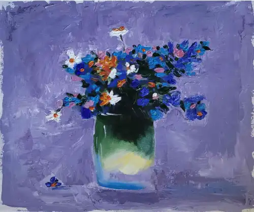 Blomster Akryl på duk